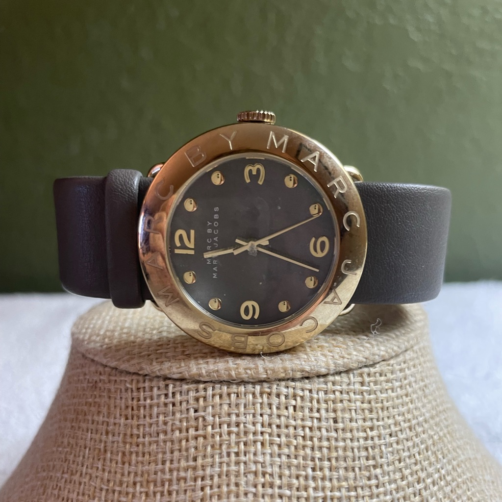 Nwot Marc By Marc Jacobs Gold Tone Gray Watch